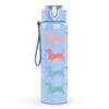 1PC Multi Breed Dog Silhouette Pattern Print 750ml Color Plastic Sports Water Bottle Leakproof Flip Straw Lid Suitable for Sports Office Home Use