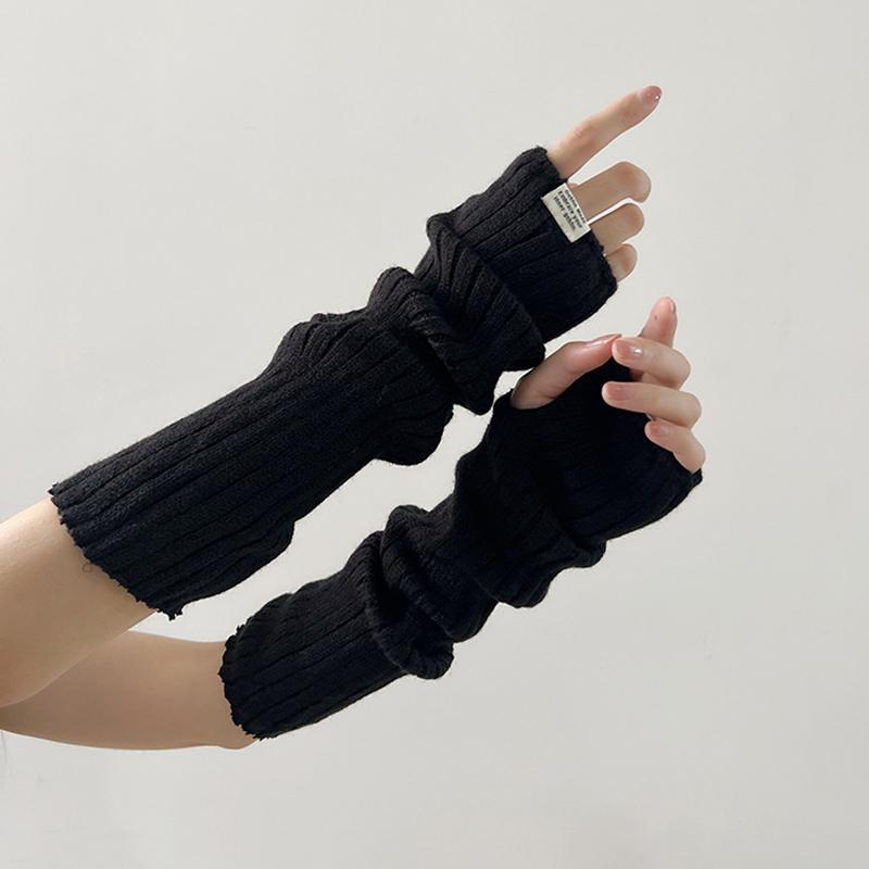 1 пара милых повседневных однотонных перчаток со звездами в стиле панк, длинные перчатки без пальцев для женщин и девочек, нарукавники в стиле Лолиты, подарки
