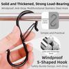 10Pcs S-Shape Balcony Clothes Hanger Spring Clasp Stainless Steel Kitchen Pot Rack Hooks Thickened Windproof