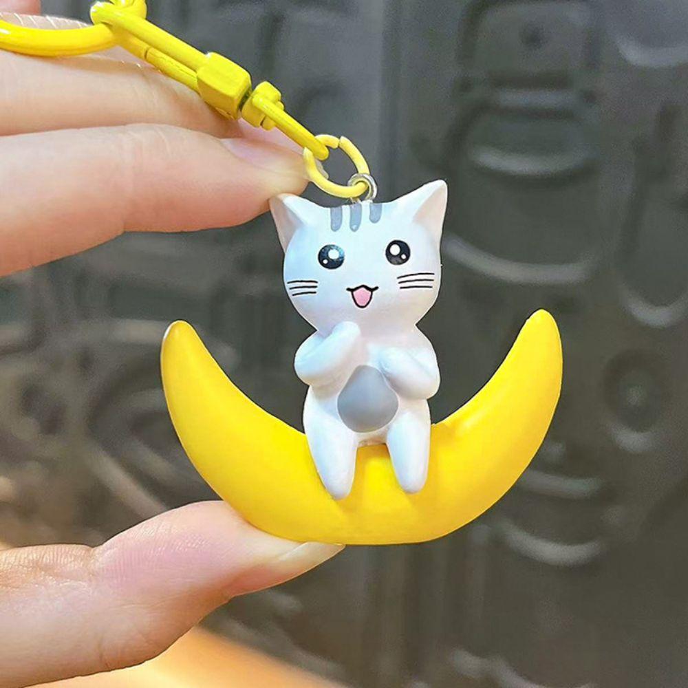 Soft Furry Simulated Cat Doll White Gray Stuffed Cat Keychain Kitten Plush Toy  Pet Toys