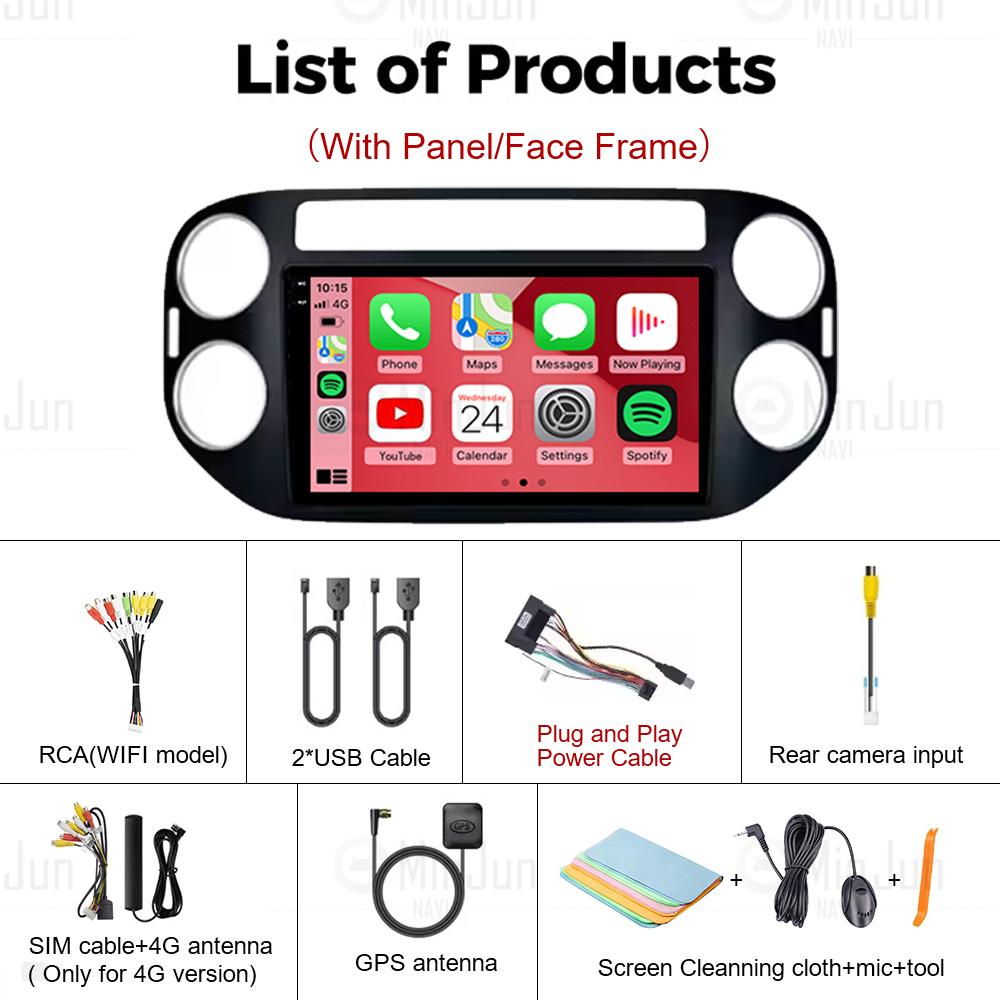 Android 14 автомобильное радио для Volkswagen VW Tiguan Back 2006 - 2016 Golf Plus беспроводной Carplay авто DSP стерео мультимедийный плеер