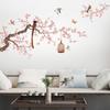Chinese Style Flower Bird Illustration Wall Sticker Living Room Sofa Background Decor Decals Wallpaper Home Decoration Stickers