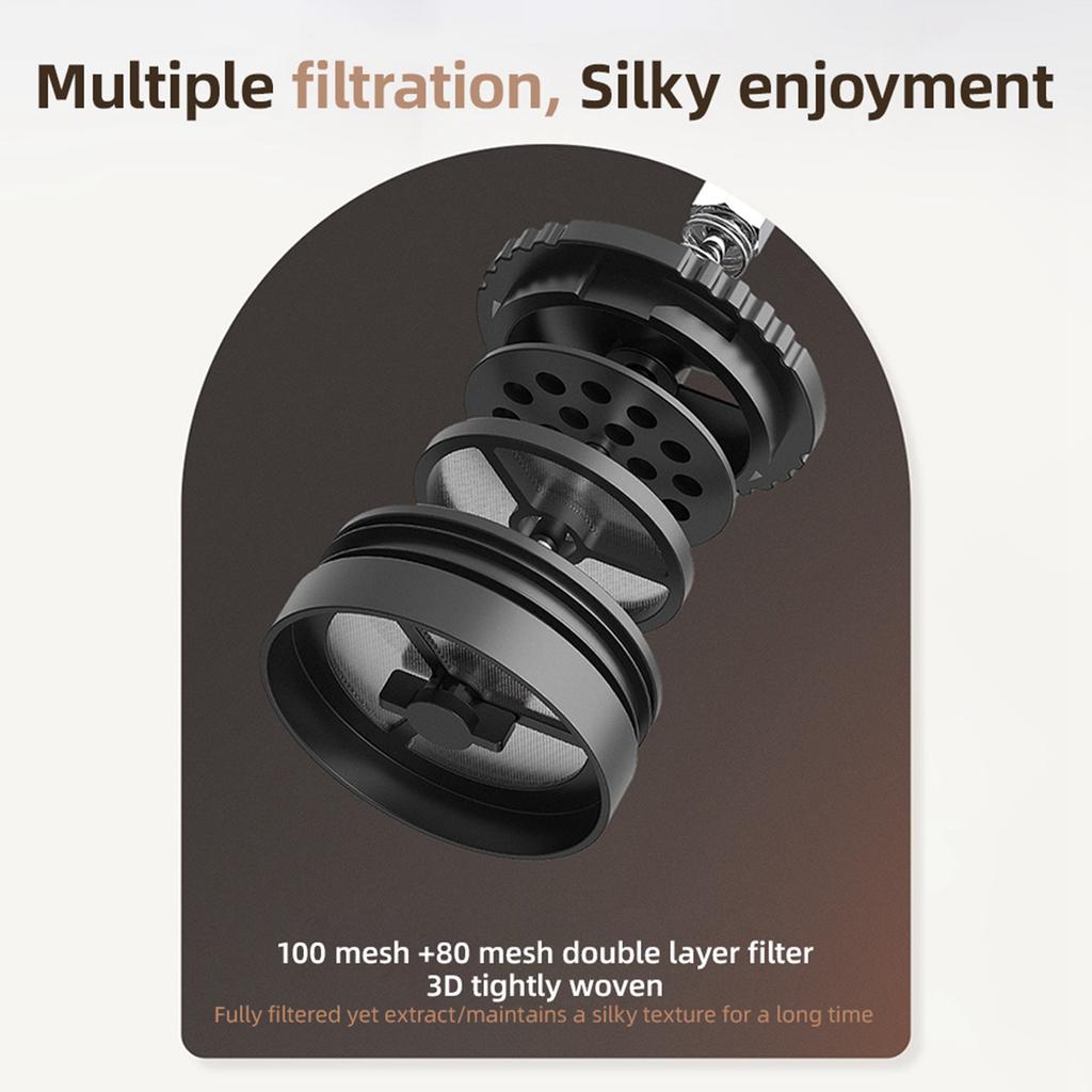 Портативная дорожная кружка френч-пресс 320 мл 11 унций из нержавеющей стали с двойными стенками с изоляцией, кофеварка для молотого кофе и