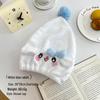 Douyin Trendy Parent-Child Cartoon Animal Shower Cap: Coral Fleece, Quick-Drying, Water-Absorbent, Cute Design for Kids