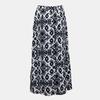 White Skirt with Ethnic Blue Print High Waist Woman
