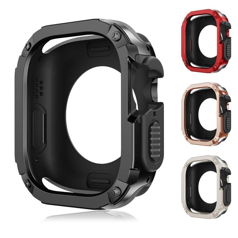 TPU + PC Armor Case for Apple Watch Cover 40 41 44 45 49 42 46mm No Screen Protector for iWatch 11 10 9 8 7 6 5 4 SE Ultra 3 2