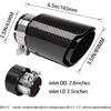 2.5"Inlet 3.5"Outlet Exhaust Tips Carbon Fiber Tailpipe Exhaust Pipe Tail Throat Tail Pipe Modification Parts GlossyBlack