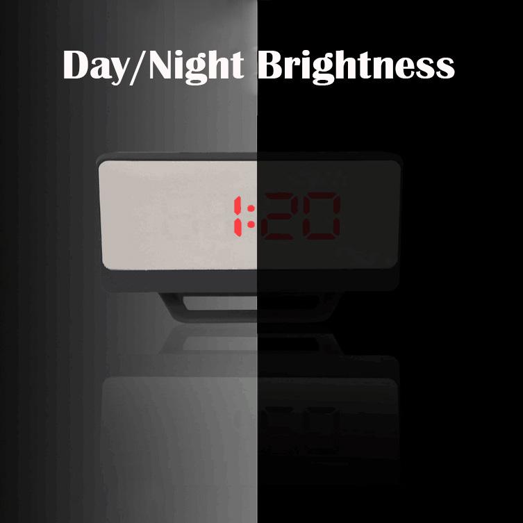 Креативные прикроватные часы, модные светодиодные умные электронные будильники, зеркальные студенческие цифровые настольные часы для сна с дисплеем температуры и даты