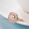 Kinel Square Zircon Full Paved Women's Ring Vintage Rose Gold Color Jewelry
