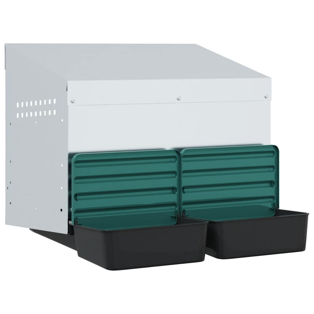 Chicken Nest Box 2 Compartments Wall Mounted Galvanized Steel