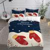 Santa Claus Merry Christmas Duvet Cover Set for Kids Christmas Gift King Queen Size Polyester Comforter Cover with Pillowcases