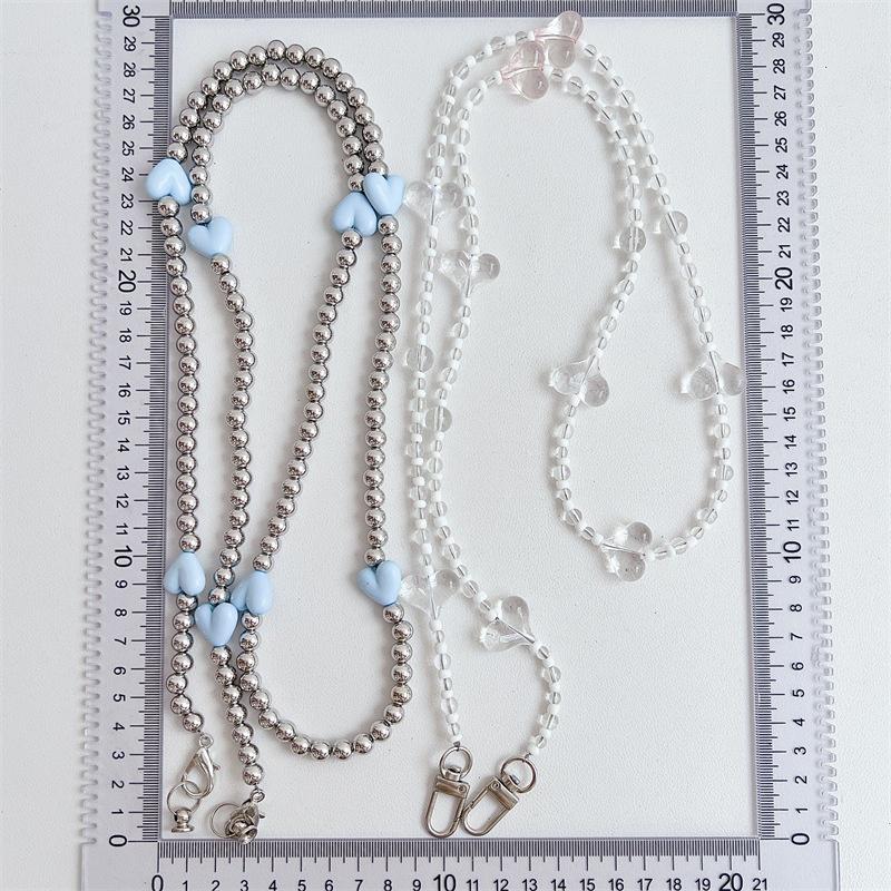 Универсальный ремешок для телефона через плечо с бусинами, длинные шейные ремешки, чехол для телефона с защитой от потери и нашивкой для iPhone, Samsung, Xiaomi