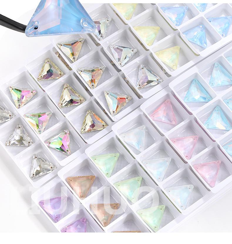 Crystal 3D Colorful Glitter Rhinestone Triangles for DIY Shoes Ornaments
