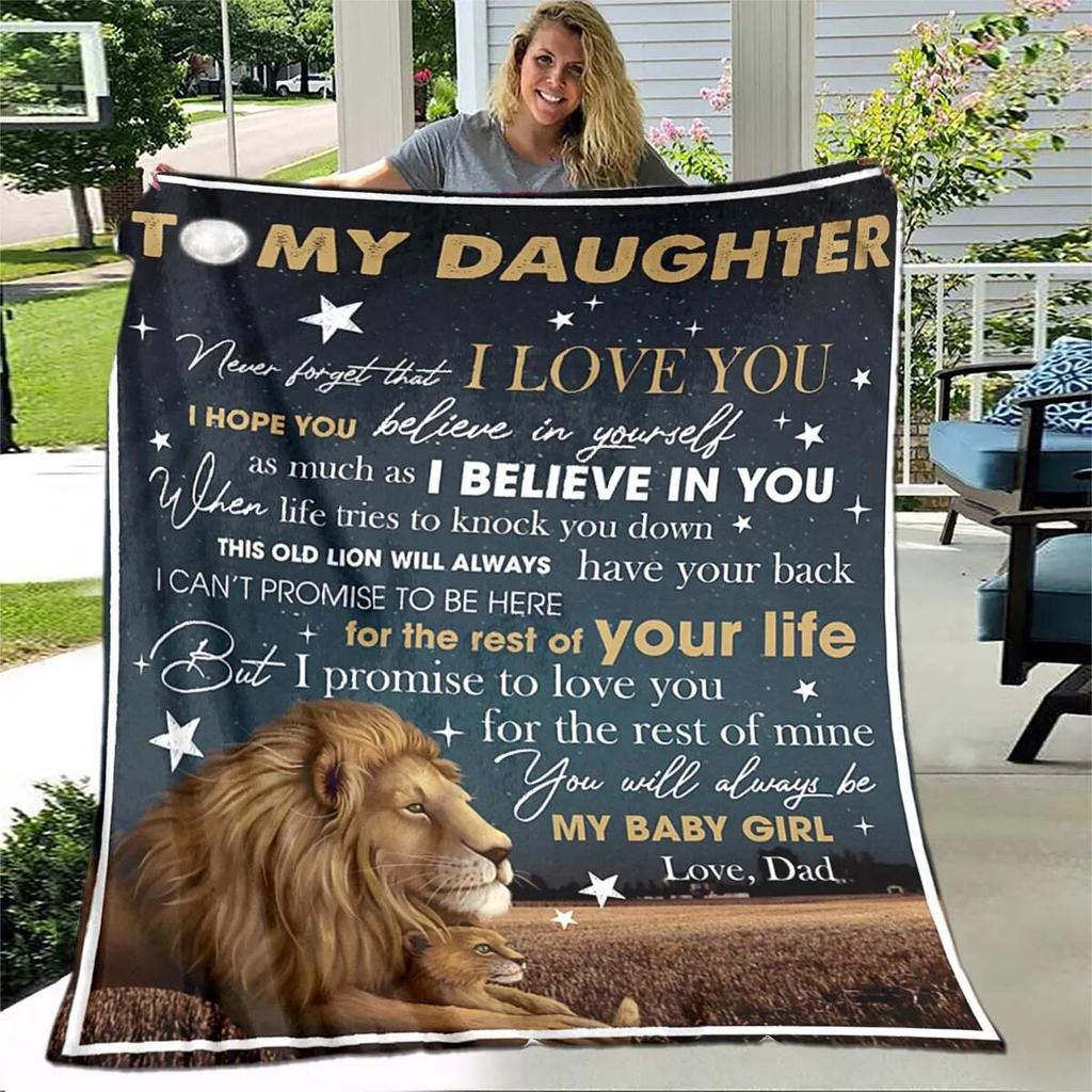 Одеяло для дочери с принтом, фланелевое одеяло для дивана, одеяло для моей дочери, Лев, Тигр, люблю тебя, мама, папа, волк, подарки для дочери