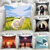 Car Living Room Sofa Cushion Cover Simple Couple Character Scene Pillow Cover Luxury Home Decoration Pillow Cover