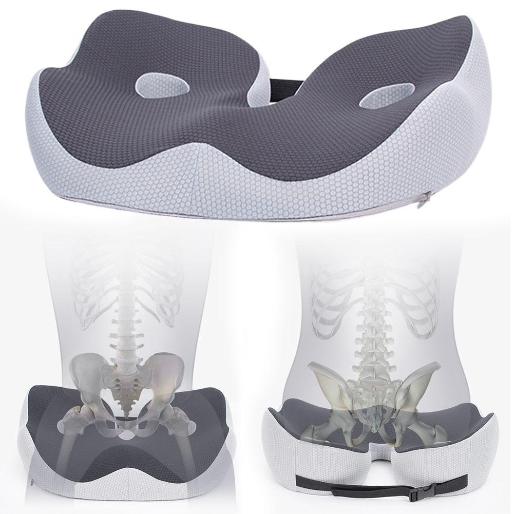 Подушка сиденья из пены с памятью, подушка-бублик, для облегчения давления, подушка для автомобильного сиденья, поддержка при ишиасе и боли в спине для поддержки при сидении в течение всего дня