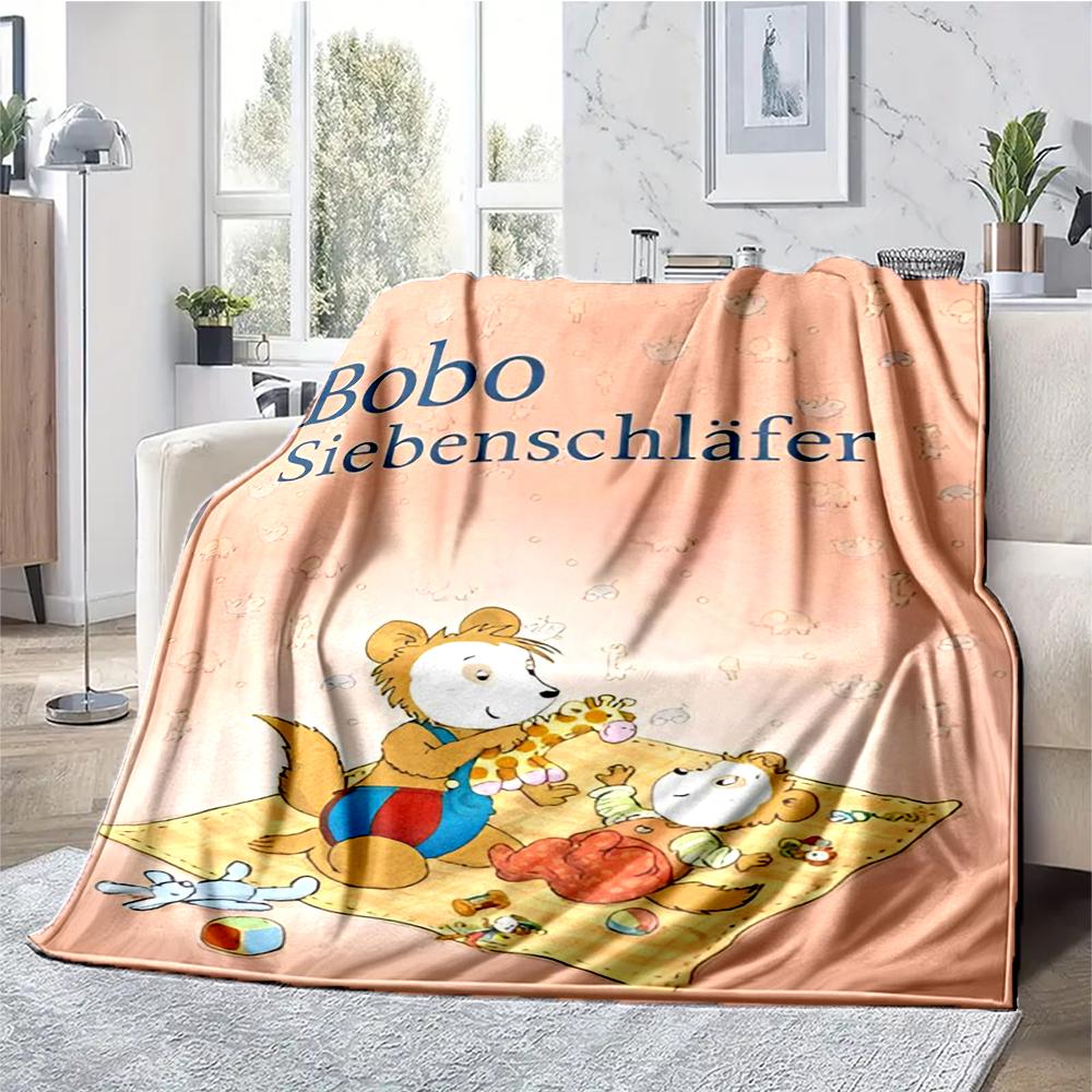 Bobo Theme Printed Blanket - Perfect for Couch, Bed, Travel & Outdoor Use | Machine Washable, Cozy & Durable.