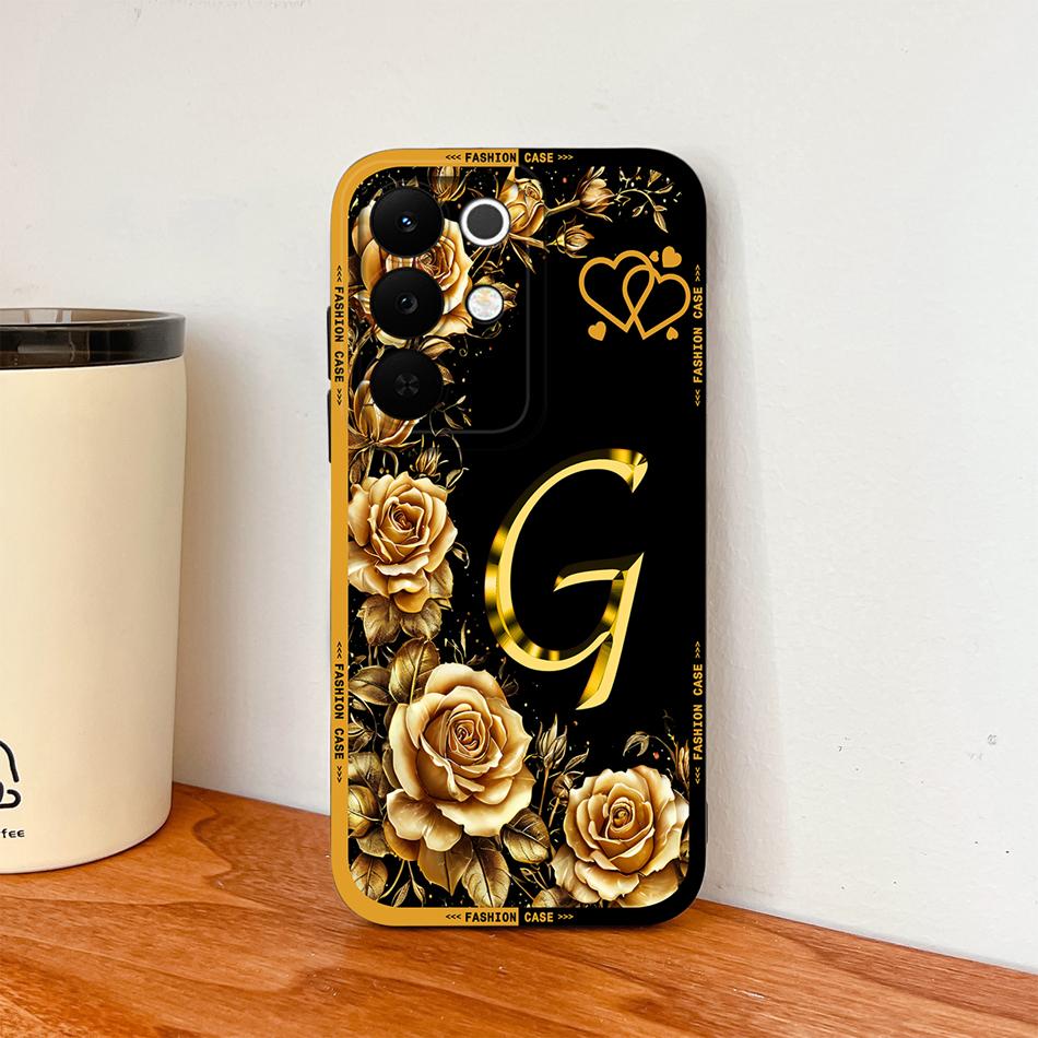 Чехол для телефона Realme C85 Pro Цветы Имя Буквы Мягкий Жидкий Силикон Чехол с Полной Защитой Для Realme C 85 Ударопрочный Корпус