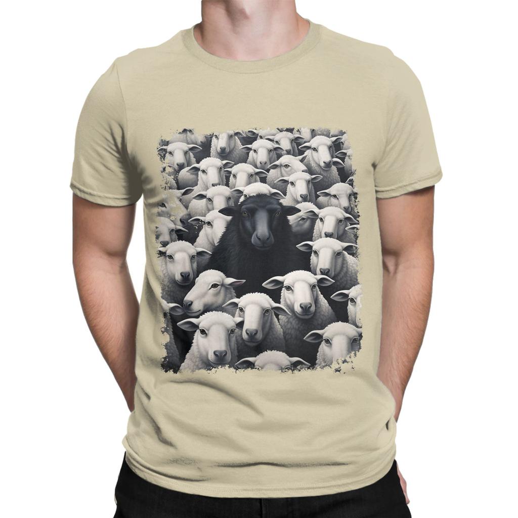 Black Sheep Crew Tshirt Beach Pure Cotton Tshirts For Unisex Harajuku Print Tshirt Short Sleeve Aesthetic Clothes