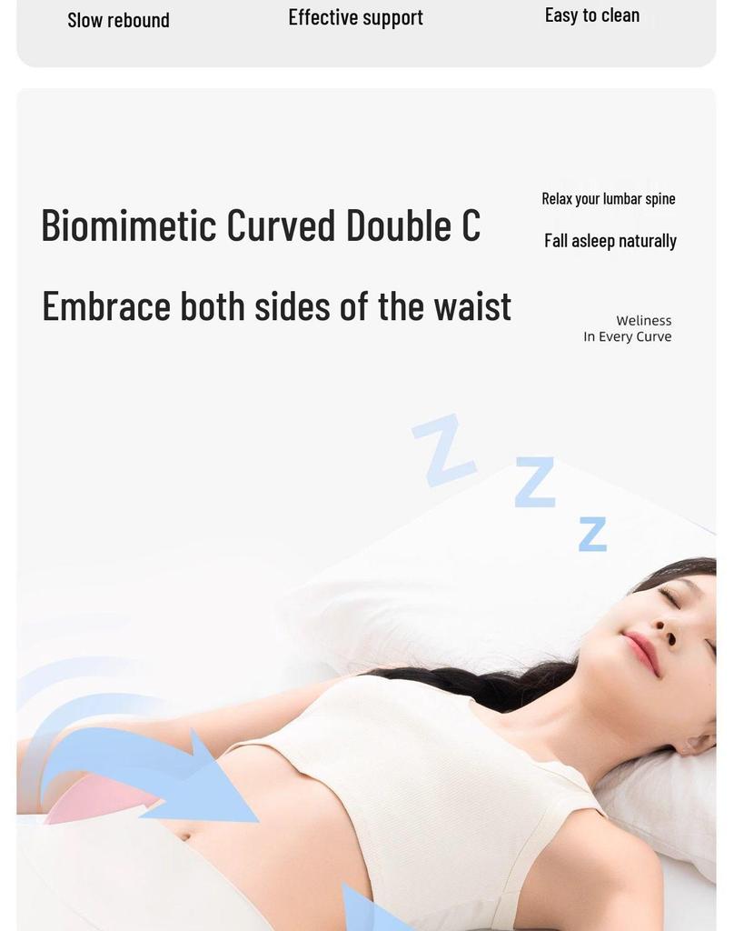 Lumbar Support Pillow for Sleeping - Specially Designed for Lower Back & Spine Alignment