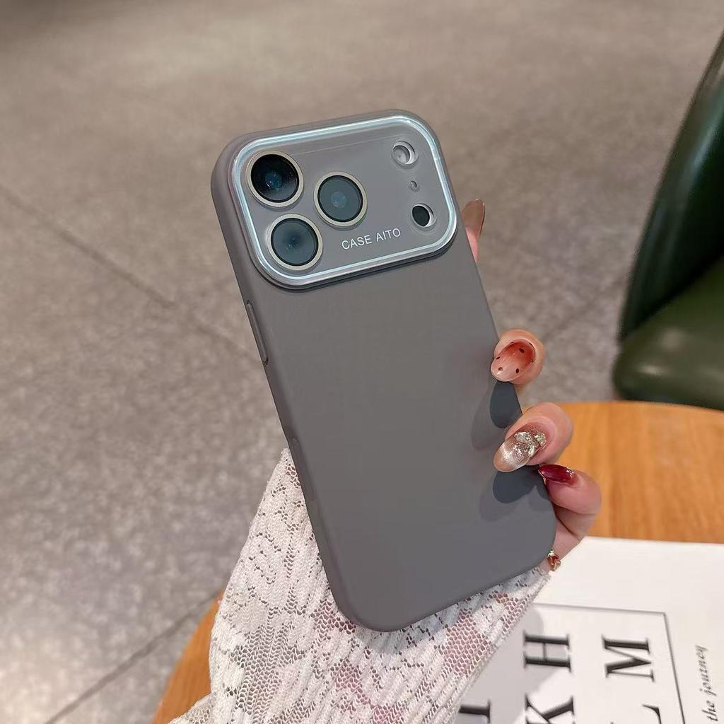 Large Window Camera Protection Silicone Case For iPhone 17 16 15 14 13 12 11 Plus Pro Max Solid Color Matte Shockproof Cover