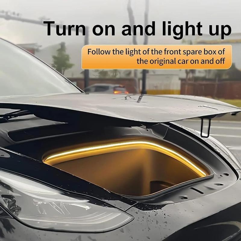 Универсальный для Tesla Model 3 Y - 12V Передний багажник Frunk Светодиодная декоративная лампа-лента из гибкого силикона с подсветкой салона