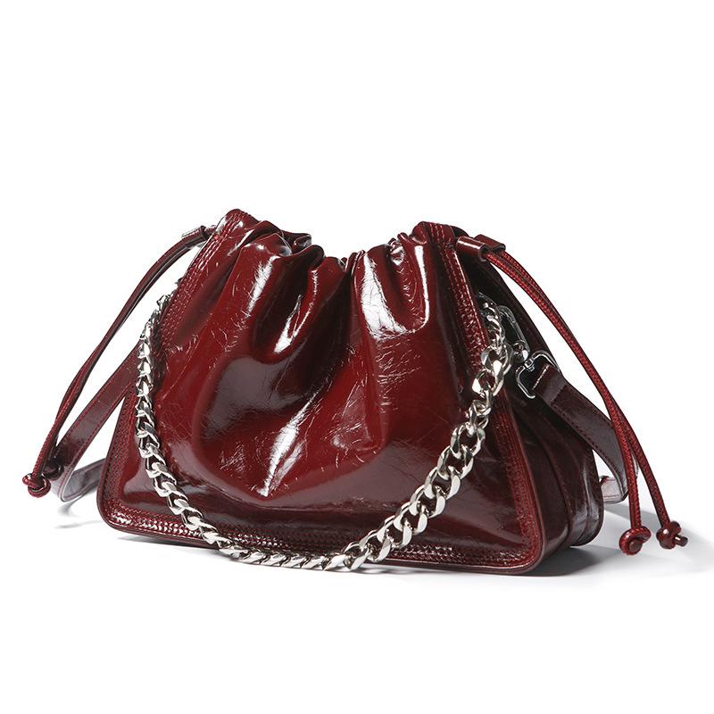 Лучшая кожаная сумка Crossbody Bucket Bag Drawstring Cloud Single-shoulder Crossbody Bag