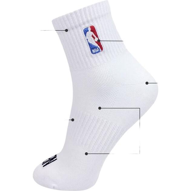 NBA Men's Socks, Odor-Resistant, Antibacterial, Casual Spring And Summer Mesh Breathable Sweat-Absorbing Athletic Cotton Socks, 3 Pairs