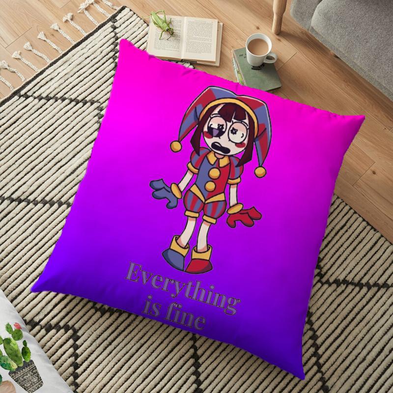 The Amazing Digital Circu Cushion Cover Ponmi Jax Clown Pillowcase Square Pillowcase Home Office Decoration Pillow Case 45cm