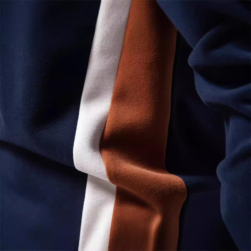 Autumn New Men'S Long-Sleeved Splicing Sweater Foreign Trade Men'S Casual Slim-Fit Crew Neck Sports Jumper