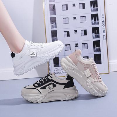 Новые осенние туфли на платформе с толстой подошвой для девочек, модные повседневные кроссовки одинакового цвета, спортивная женская обувь для папы