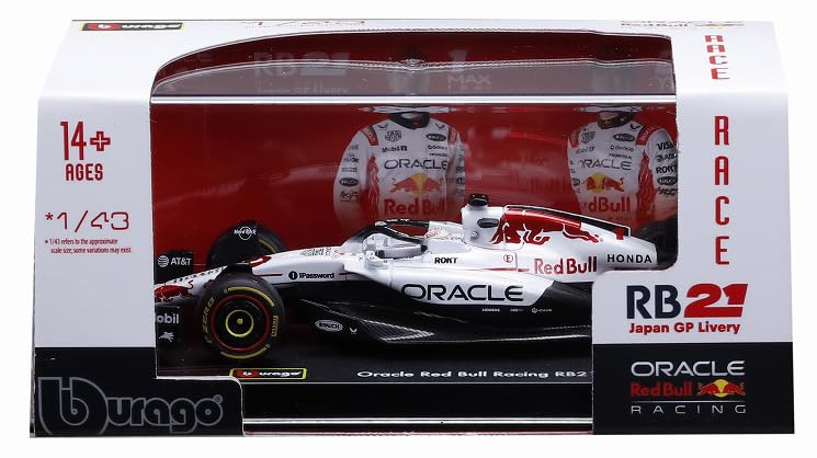Kyosho BURAGO Масштабная модель Oracle Red Bull Racing RB21 2025 Гран-при Японии 1 Верстаппен Пилот с Прозрачным Финишем Модель BUR38234JPV 1/43 Нет. M. Случай,