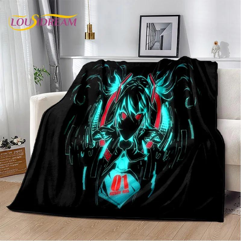 3D Cute M-Mikuu Cartoon Music Characters Blanket,Soft Throw Blanket for Home Bedroom Bed Sofa Picnic Office Cover Gift Kids