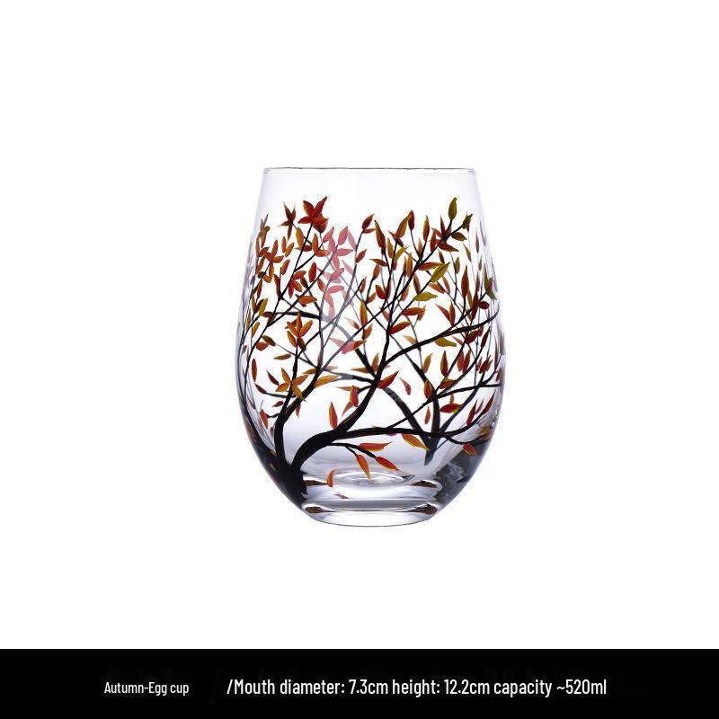 Набор расписных хрустальных бокалов и подставок для яиц «Четыре сезона»