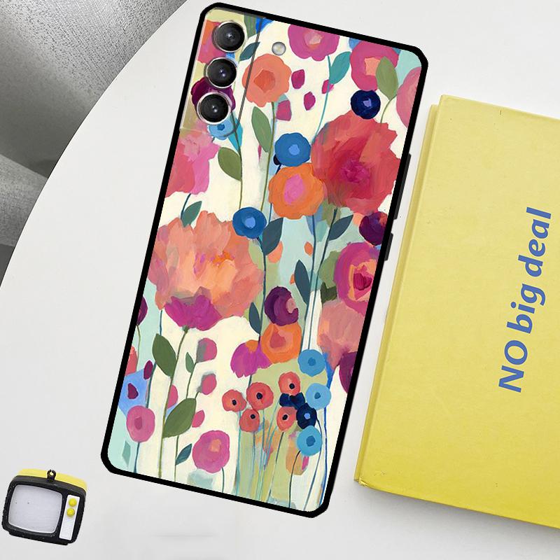 Красочная Цветочная Картина Искусство Чехол Для Samsung Galaxy S22 Ultra S23 FE S9 S10 Note 10 Plus Note 20 Ultra S20 S21 FE Чехол