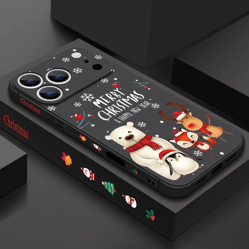 Милый чехол из ТПУ мягкого силикона с узором снежного поля для iPhone 17 Pro Max 16E 16 15 14 13 Pro Max 12 Pro 11 противоударный со шнурком чехол для телефона fundas