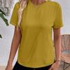 Летняя новая однотонная свободная футболка с круглым вырезом и короткими рукавами, жилет для женщин
