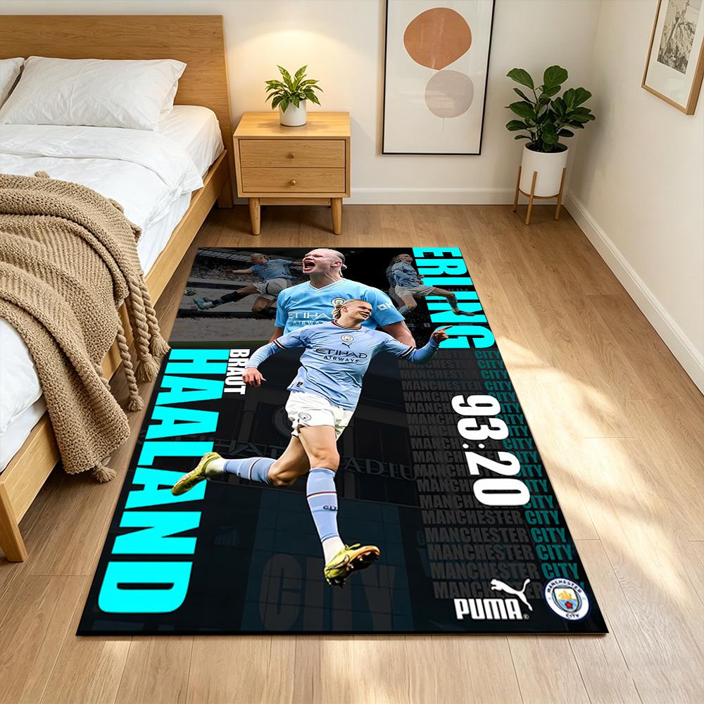 Haaland Floor Mat Suitable for Playrooms Entryway Dining Room Game Room Antislip Carpet Anime Office Decor Perfect Gift for Friends & Family