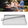 Silver Stainless Steel Grease Drip Tray,Rectangular Grill Accessories Drip Pan 49.53*31.45cm for Most Types of Grills