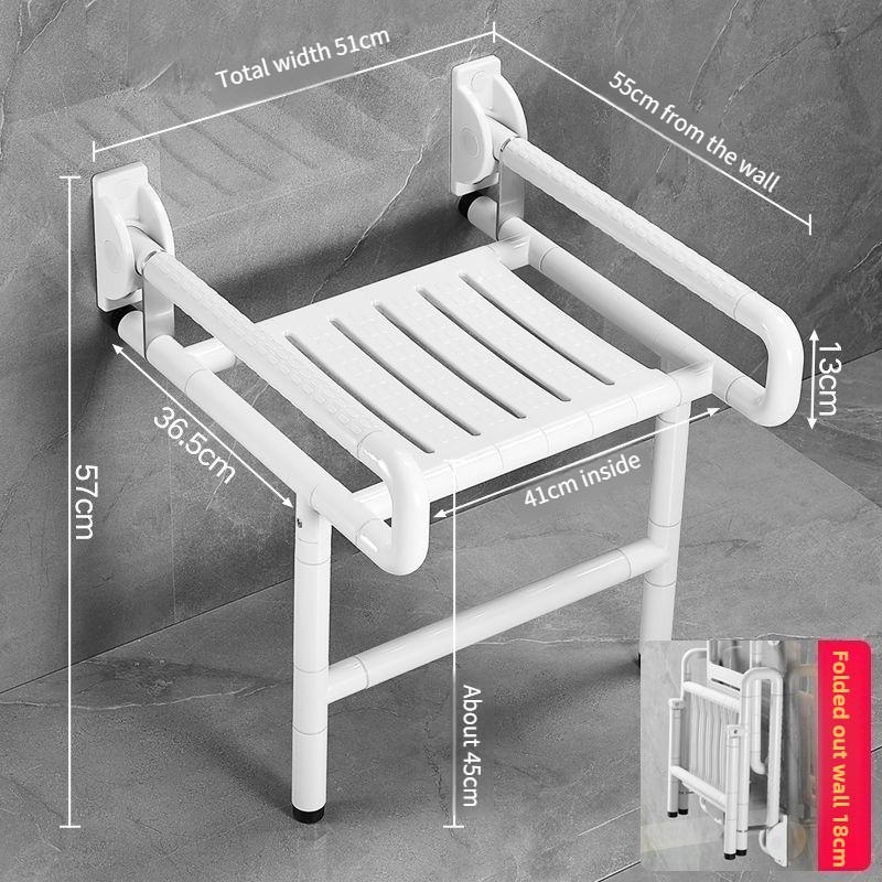 Bathroom Stainless Steel Folding Seat Toilet Handrail Anti Slip Elderly Safety Wall Stool Handicapped Armrest Bath Chair