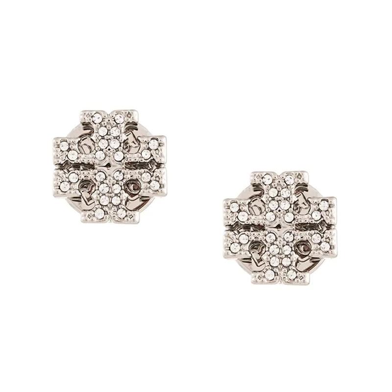 TORY BURCH Tang Liboqi versatile classic logo silver diamond earrings for women 53423-042-Silver F
