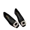Fashion 2024 Autumn New Square Toe Thick Heel Fashion Rhinestone Women's Single Shoes Ladies Shallow Mouth Mary Jane Shoes Female Pumps