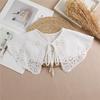 Lace Fake Collar Women Detachable Collars For Women False Collar Embroidery Floral Lolita Lapel Half Shirt Shawl Wrap Decoration