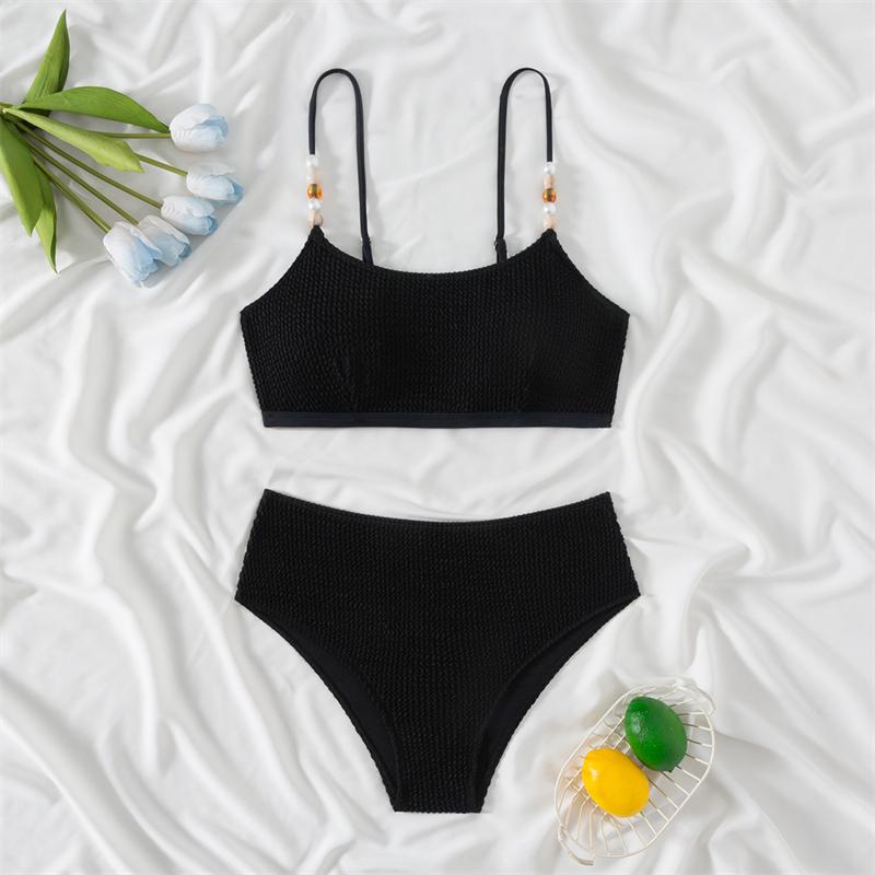 Купальник бикини женский с высокой талией купальник новый сплошной слинг бикини комплект сексуальный стринги купальный костюм для женщин летний пляжный из двух частей