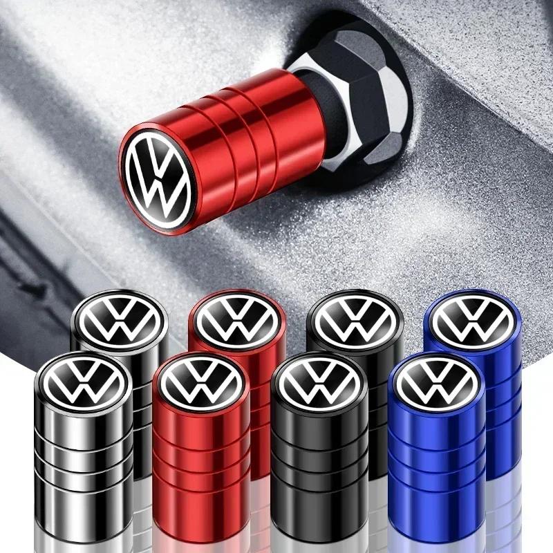 Cars VW For Volkswagen 4PCS Metal Car Valve Caps Wheel Tires Air Tyre Stem Protective Caps Cover Auto Accessories For VW Volkswa