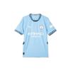 Badge Print Letter Round Neck Quick-Dry Short Sleeve Soccer Jersey Manchester City Home Fan Edition Men Tops Light-Blue 775075-01