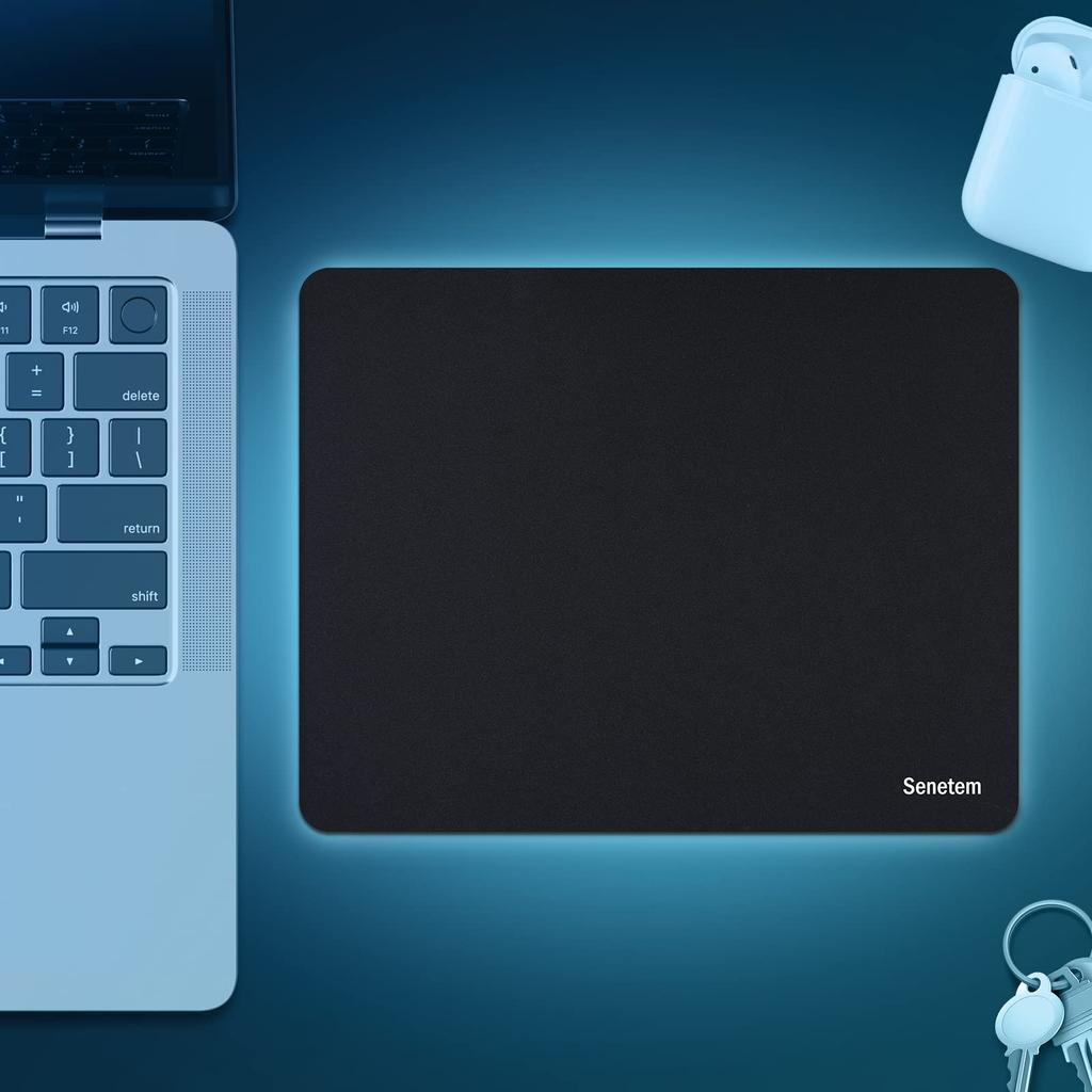 Коврик для мыши Senetem, тонкий, игровой коврик для мыши, маленький, 280 x 220 x 2 мм, совместим с лазерной оптической мышкой, противоскользящий и S(2822см)
