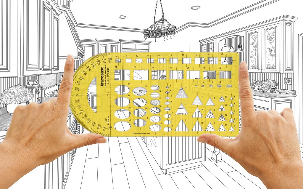Traceease Геометрическое черчение Комбинированный шаблон Чертежный трафарет, Шаблон для проектирования Измерительная линейка