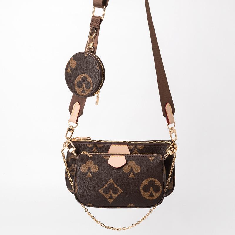 Новая ретро женская сумка с принтом «три в одном», сумка для маджонга, широкий плечевой ремень, сумка через плечо на одном плече, узор игральных карт, сумка для мамы и ребенка