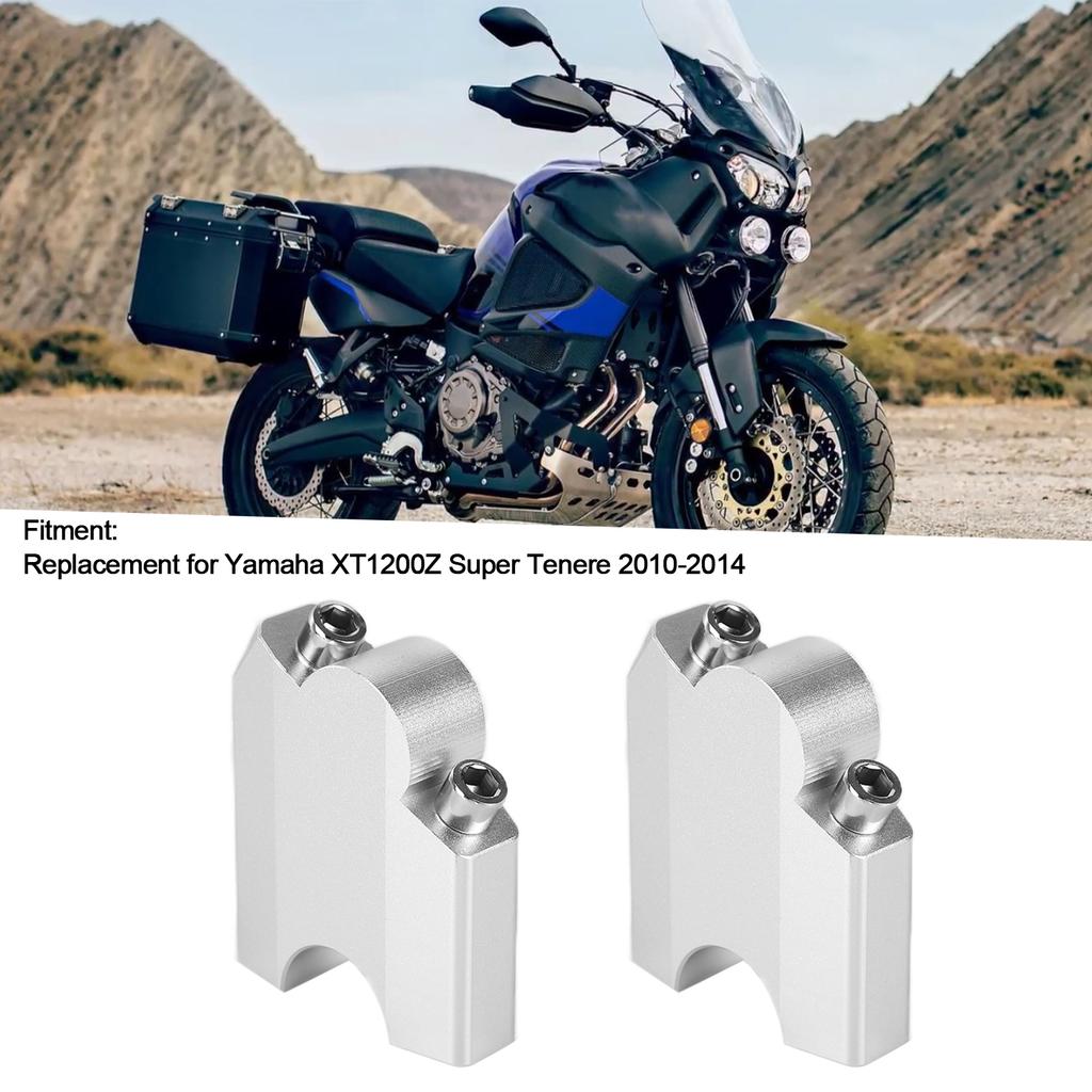 2pcs HandleBar Riser Mount Clamp Aluminum Alloy Replacement for XT1200 Super Tenere 2010‑2014